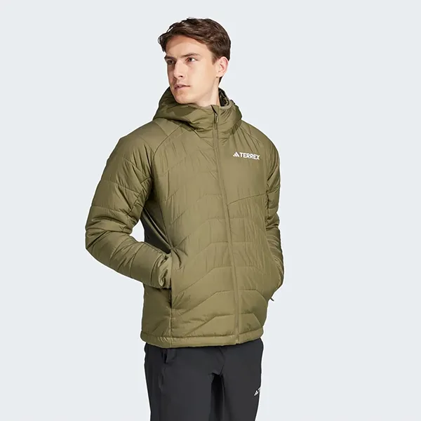 Áo Khoác Nam Adidas Terrex Multi Synthetic Insulated Hooded Jacket IM7681 Màu Xanh Olive Size M (Form Á)