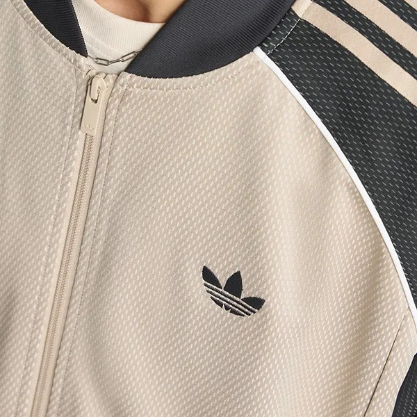 Áo Khoác Nam Adidas Track Top Loose Mesh KE0114 Màu Be/Đen Size M