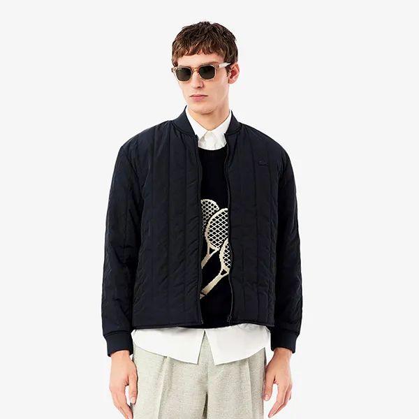 Áo Khoác Nam Lacoste Lightweight Water-Repellent Quilted Puffed Jacket BH1807 - 350 Màu Đen Size 48