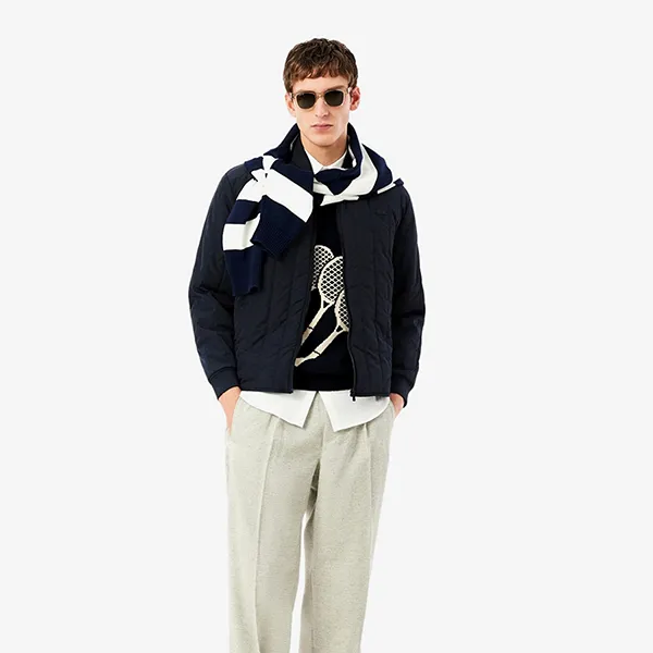 Áo Khoác Nam Lacoste Lightweight Water-Repellent Quilted Puffed Jacket BH1807 - 350 Màu Đen Size 48