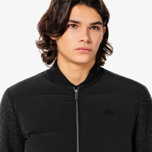Áo Khoác Nam Lacoste Men's Wool Jersey Hybrid Jacket BH883E - 031 Màu Đen Size 48