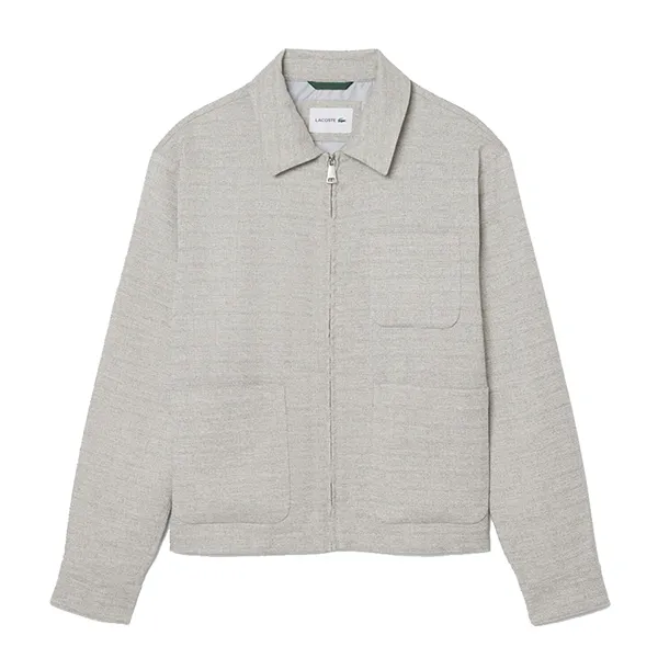Áo Khoác Nam Lacoste Short Textured Jacket BH1811 - B29 Màu Xám Size 48