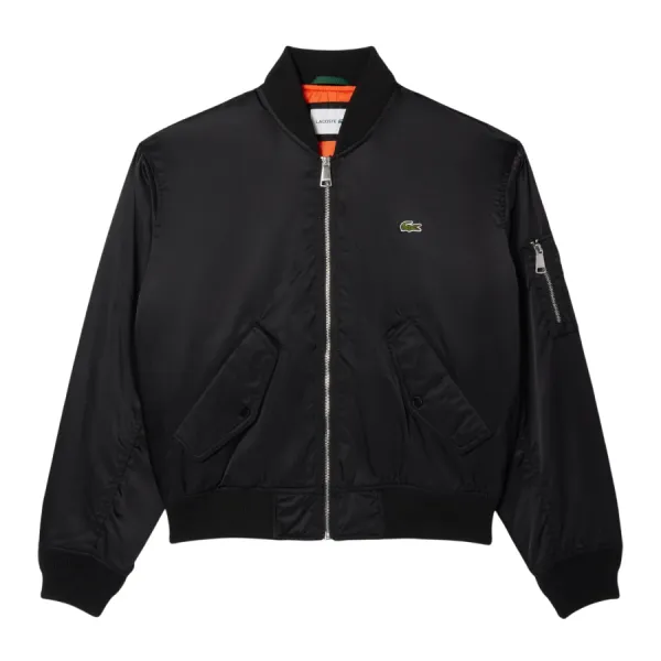 Áo Khoác Nam Lacoste Water-Repellent Padded Bomber Jacket BH7165 - 031 Màu Đen Size 48