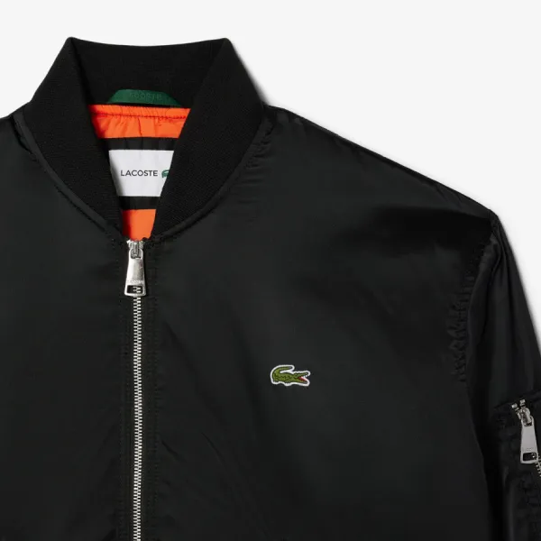 Áo Khoác Nam Lacoste Water-Repellent Padded Bomber Jacket BH7165 - 031 Màu Đen Size 48