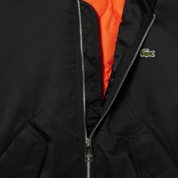 Áo Khoác Nam Lacoste Water-Repellent Padded Bomber Jacket BH7165 - 031 Màu Đen Size 48