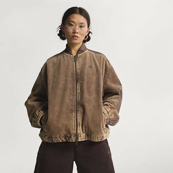 Áo Khoác Nữ Adidas SST Corduroy Jacket KD8781 Earth Strata Màu Nâu Trầm Size XS