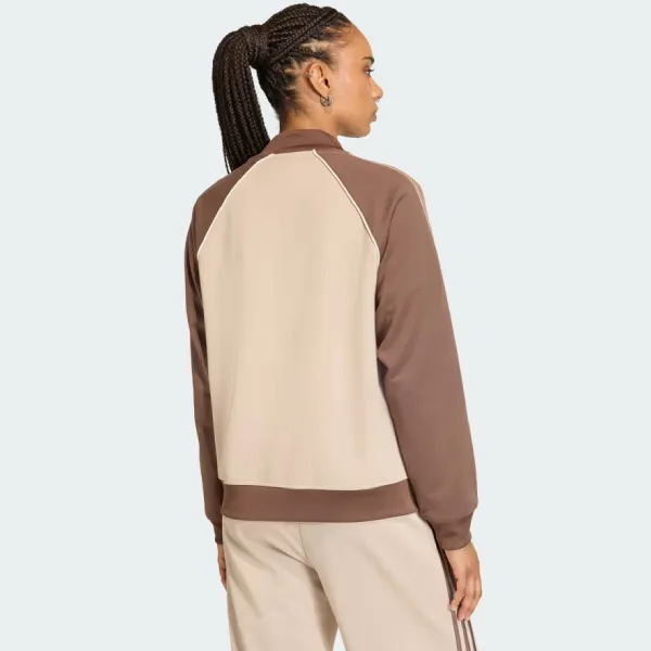 Áo Khoác Nữ Adidas SST Loose Tracktop KD8825 Màu Nâu Be Size S