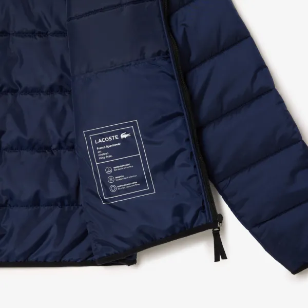 Áo Khoác Phao Nam Lacoste Water Repellent Quilted Puffed Jacket BH6763 - JB1 Màu Xanh Navy Size 44