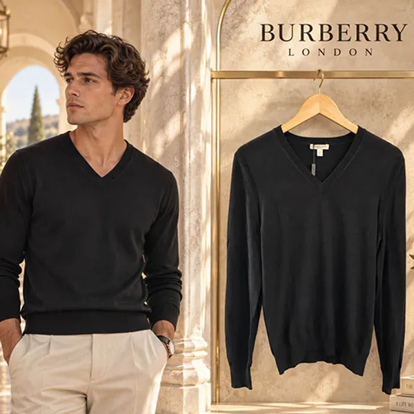 Áo Len Nam Burberry 3983562 Black Màu Đen Size S