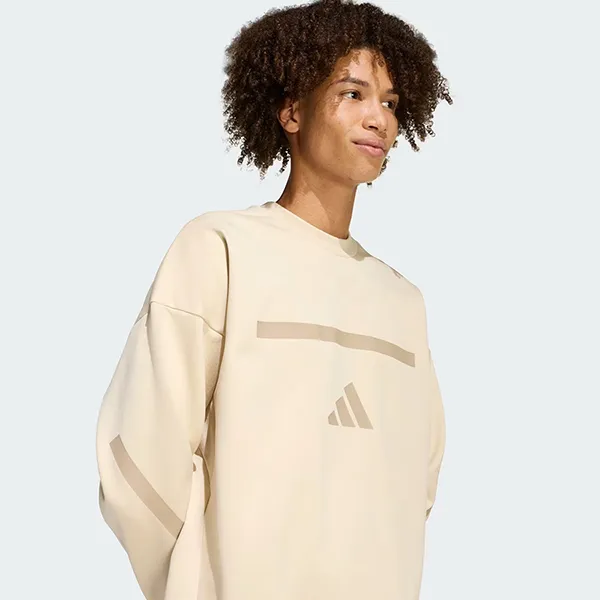 Áo Nỉ Nam Adidas New Z.N.E. Sweatshirt KE4705 Màu Be Size S (Form Âu)