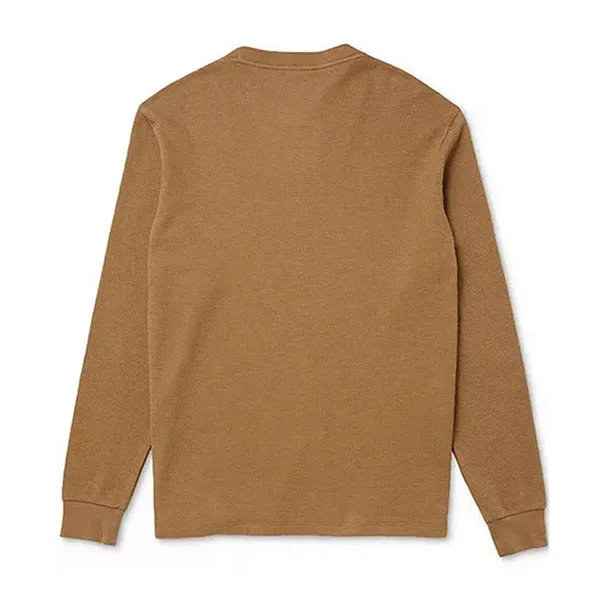 Áo Nỉ Sweater Nam Lacoste Men's Waffle-Knit Thermal Sleep Shirt TH9668 - SIX Màu Nâu Size S