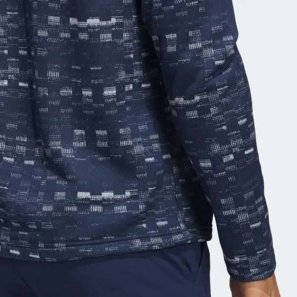 Áo Polo Dài Tay Nam Adidas Golf Core Printed Quarter Zip Pullover IX2009 Màu Xanh Navy Size M (Form Âu)