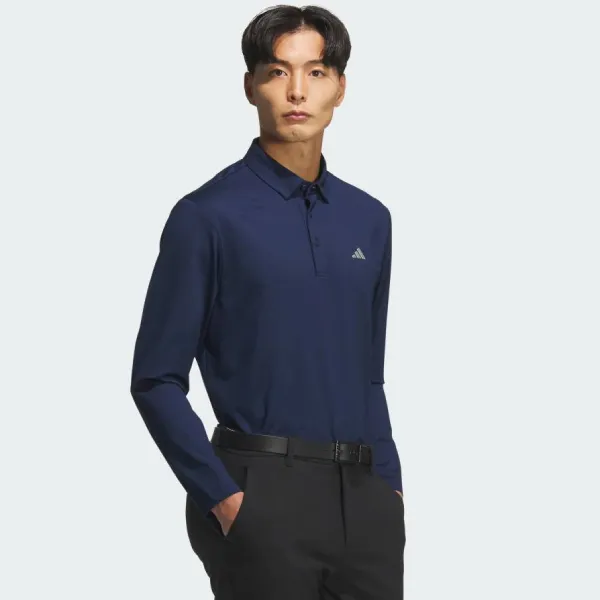 Áo Polo Dài Tay Nam Adidas Golf Long-Sleeve Polo Shirt JM7114 Màu Xanh Navy Size S (Form Á)