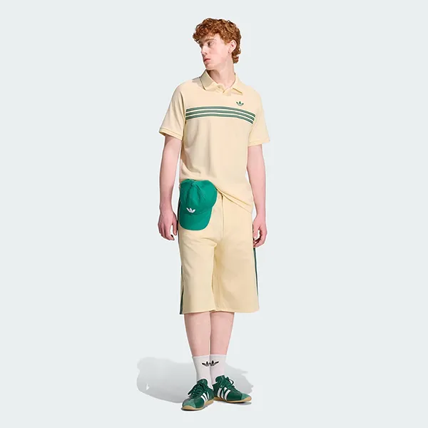 Áo Polo Nam Adidas Chest Stripes KT4305 Màu Vàng Kem Size XL