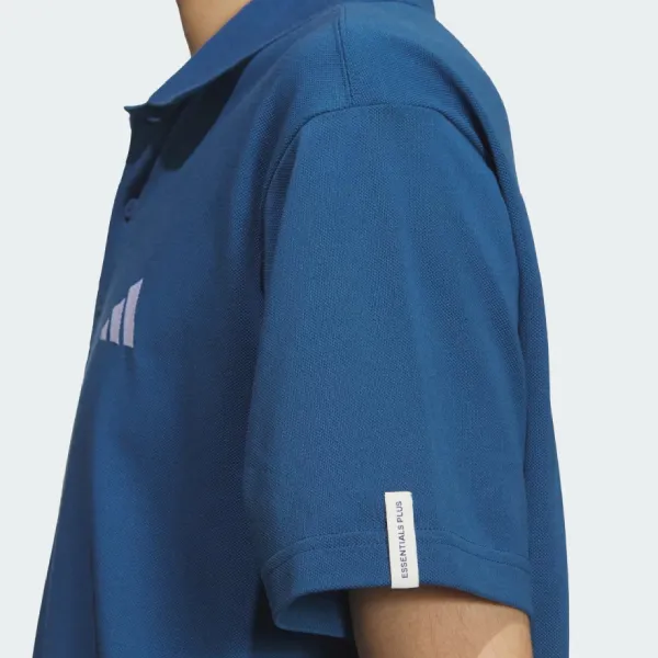 Áo Polo Nam Adidas Essentials Plus Loose Fit Small Logo Short Sleeve KF1323 Màu Xanh Dương Size XS