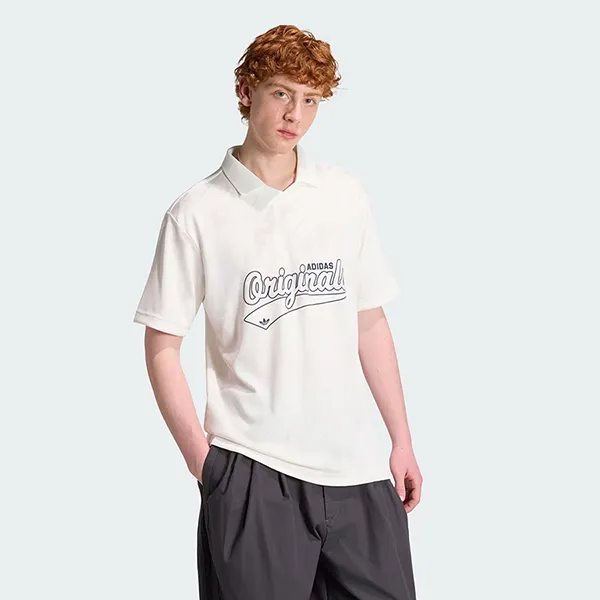 Áo Polo Nam Adidas Football Jersey Jacquard Originals KR7221 Màu Trắng Size XL