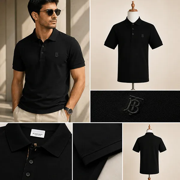 Áo Polo Nam Burberry Black Burberry Polo Shirt Tag TB 8014003 Màu Đen