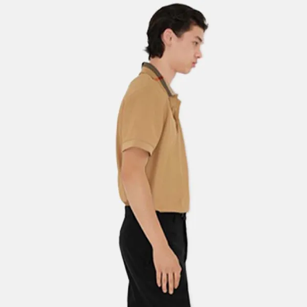 Áo Polo Nam Burberry Check Patterned Collar Polo Shirt 8095924 Màu Be Size S