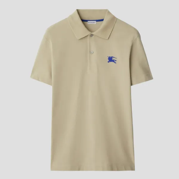 Áo Polo Nam Burberry In Beige EKD Embroidered Logo 80914221 Màu Be Size XS