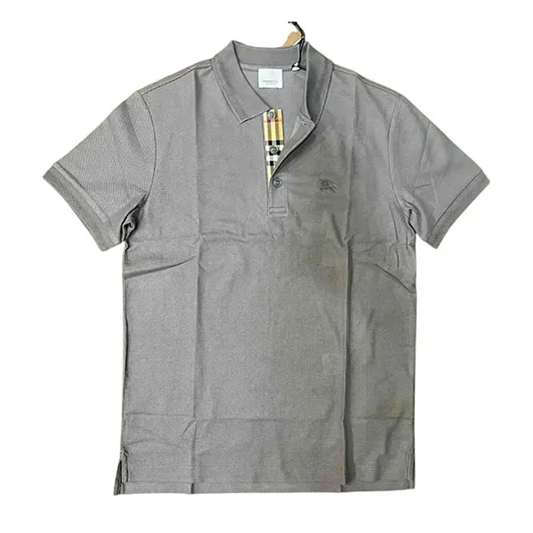 Áo Polo Nam Burberry Monogram Motif Cotton Piqué Grey Màu Xám Size S