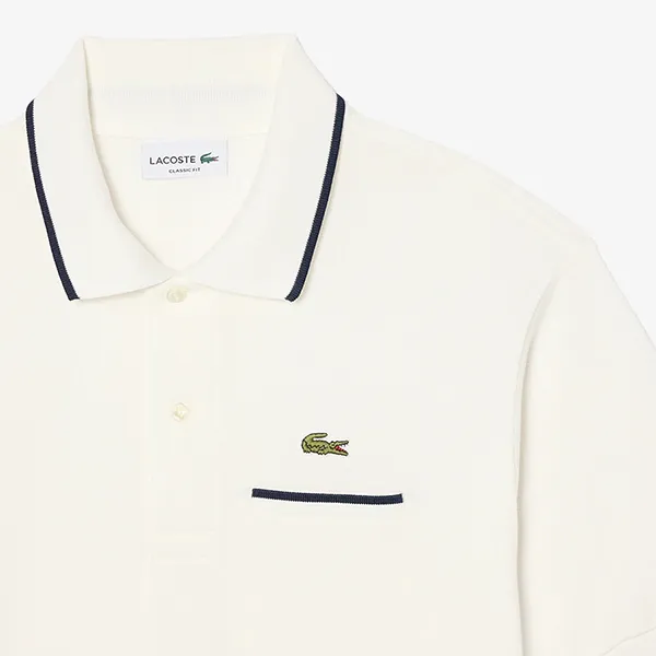 Áo Polo Nam Lacoste Classic Fit Pocket Accent L.12.12 PH9838 - EV0 Màu Trắng Kem Size 3