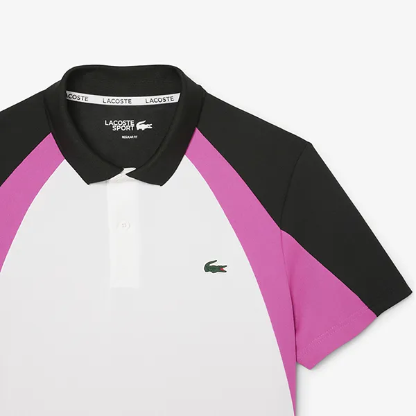 Áo Polo Nam Lacoste Colour Block Printed Sport Polo Shirt DH8963 - H6I Phối Màu Size 2