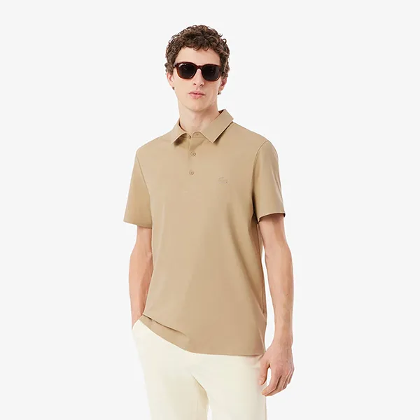 Áo Polo Nam Lacoste Regular Fit Commuter Polo DH1604 - 02S Màu Be Size 3