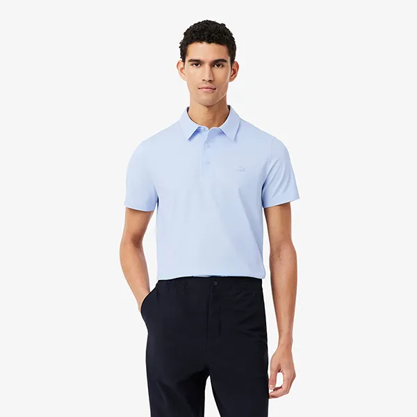Áo Polo Nam Lacoste Regular Fit Commuter Polo DH1604 J2G Màu Xanh Blue Size 3