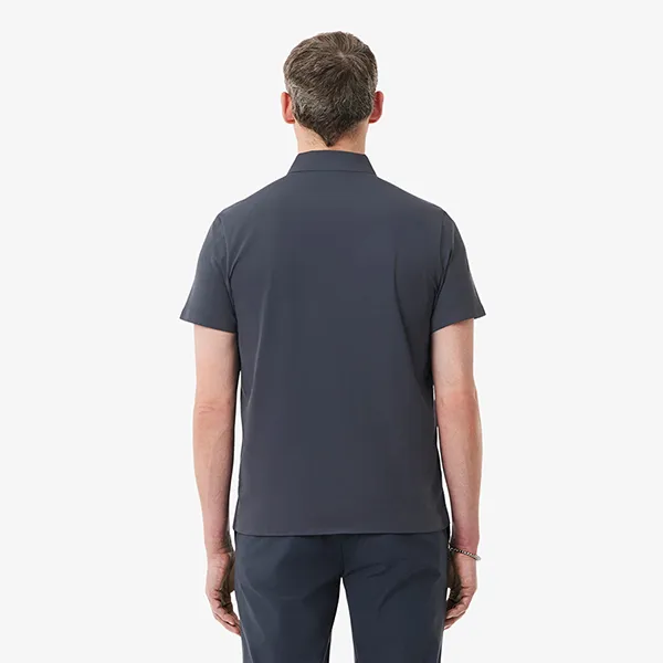 Áo Polo Nam Lacoste Regular Fit Commuter Polo DH1604 - S5T Màu Xám Đậm Size 3