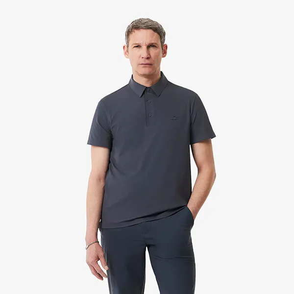 Áo Polo Nam Lacoste Regular Fit Commuter Polo DH1604 - S5T Màu Xám Đậm Size 3