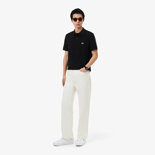 Áo Polo Nam Lacoste Regular Fit Logo Stripe PH0897 - 031 Màu Đen Size 4