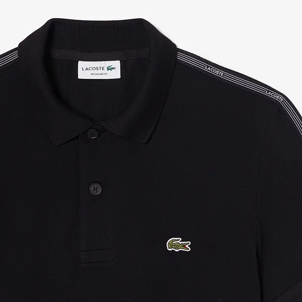 Áo Polo Nam Lacoste Regular Fit Logo Stripe PH0897 - 031 Màu Đen Size 4