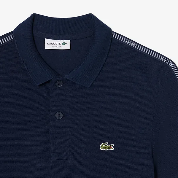 Áo Polo Nam Lacoste Regular Fit Logo Stripe PH0897 - 166 Màu Xanh Navy Size 3