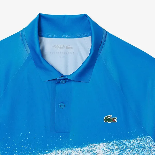 Áo Polo Nam Lacoste Tennis X Novak Djokovic On Court Shirt DH8959 3D3 Màu Xanh Blue Size 2