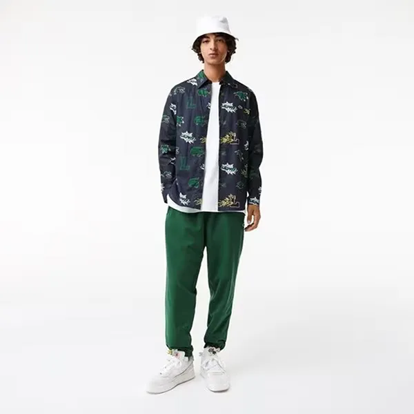 Áo Sơ Mi Dài Tay Nam Lacoste Holiday Comic Print Shirt CH4695 - QRN Màu Xanh Navy Size 40