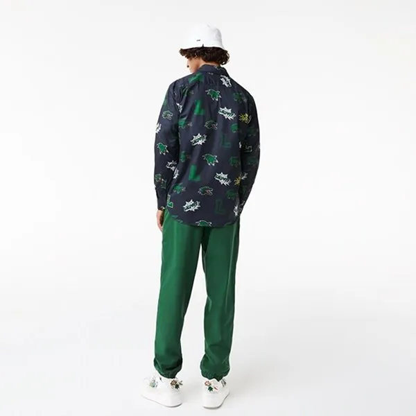 Áo Sơ Mi Dài Tay Nam Lacoste Holiday Comic Print Shirt CH4695 - QRN Màu Xanh Navy Size 40
