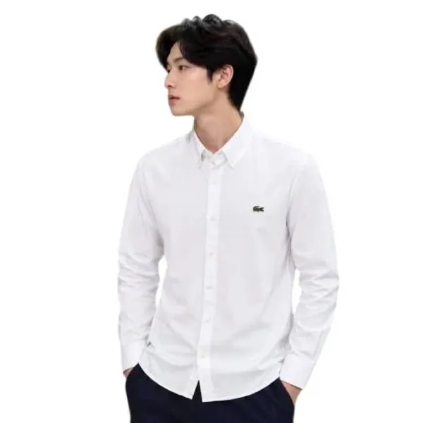 Áo Sơ Mi Dài Tay Nam Lacoste Men's Shirt White Màu Trắng Size 39