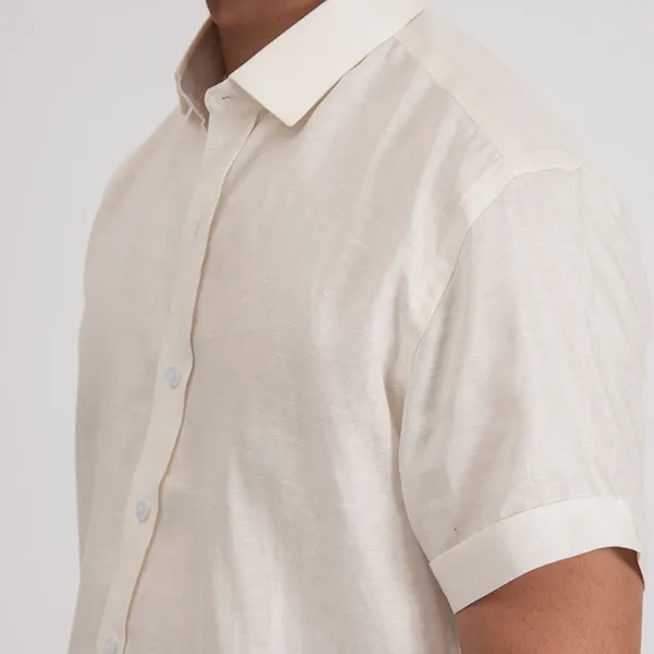 Áo Sơ Mi Linen Nam F2 Fashion & Freedom SMM154-K-S-0619 Màu Kem Size S