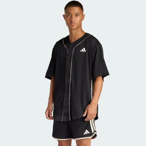 Áo Sơ Mi Nam Adidas Stadium Mesh Baseball Jersey JZ6923 Màu Đen Size XS