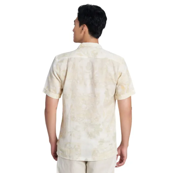 Áo Sơ Mi Nam F2 Fashion & Freedom Linen Holidays Vibes SMMN024-KH-S-0323 Màu Kem Hoa Size S