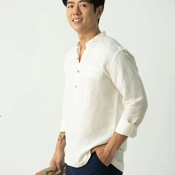 Áo Sơ Mi Nam F2 Fashion & Freedom Linen New Spirit SMM208-S-TRẮNG LT-0122 Màu Trắng Size S