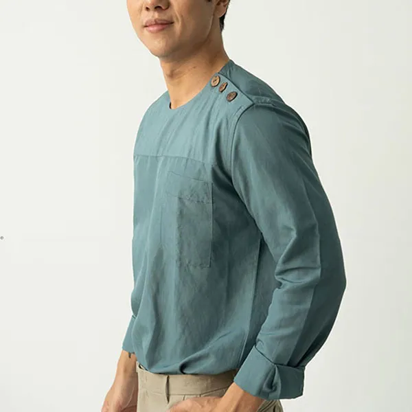 Áo Sơ Mi Nam F2 Fashion & Freedom Linen New Spirit SMM209-XL-M- 0322 Màu Xanh Size M