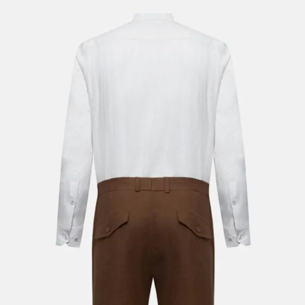 Áo Sơ Mi Nam F2 Fashion & Freedom Linen SMM220-TPXD-S-0224 Màu Trắng Phối Xanh Size S
