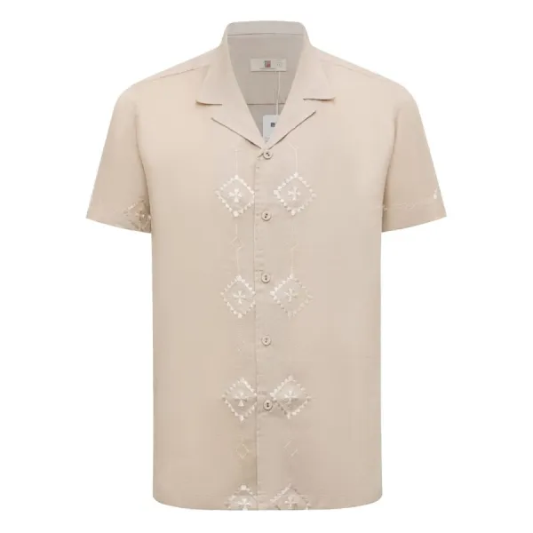 Áo Sơ Mi Nam F2 Fashion & Freedom Linen SMMN027-K-M-1023 Màu Kem Size M