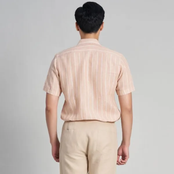 Áo Sơ Mi Nam F2 Fashion & Freedom Linen The New Cool SMMN026-HST-M-032 Màu Hồng Nude Size M