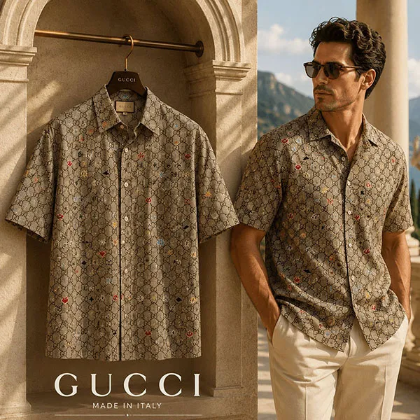 Áo Sơ Mi Nam Gucci 782499 ZAQD8 2270 Màu Be Xám Size 46