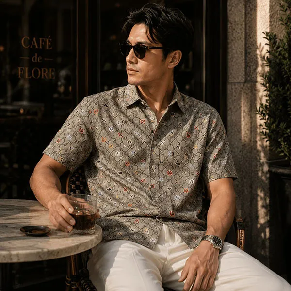 Áo Sơ Mi Nam Gucci 782499 ZAQD8 2270 Màu Be Xám Size 46