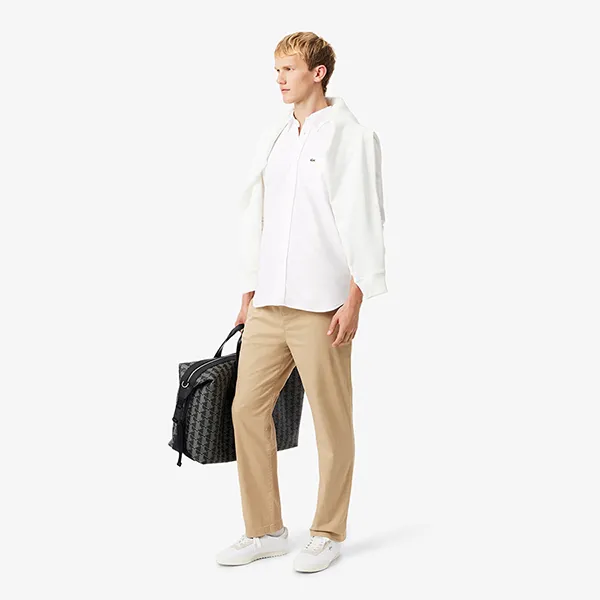 Áo Sơ Mi Nam Lacoste Regular Fit Cotton Oxford Shirt CH1911 - 001 Màu Trắng Size 41