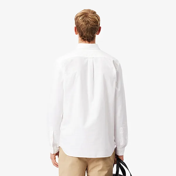 Áo Sơ Mi Nam Lacoste Regular Fit Cotton Oxford Shirt CH1911 - 001 Màu Trắng Size 41