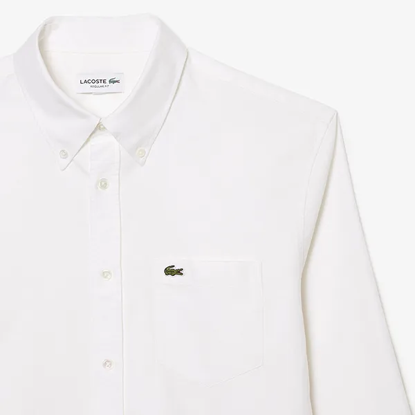 Áo Sơ Mi Nam Lacoste Regular Fit Cotton Oxford Shirt CH1911 - 001 Màu Trắng Size 41